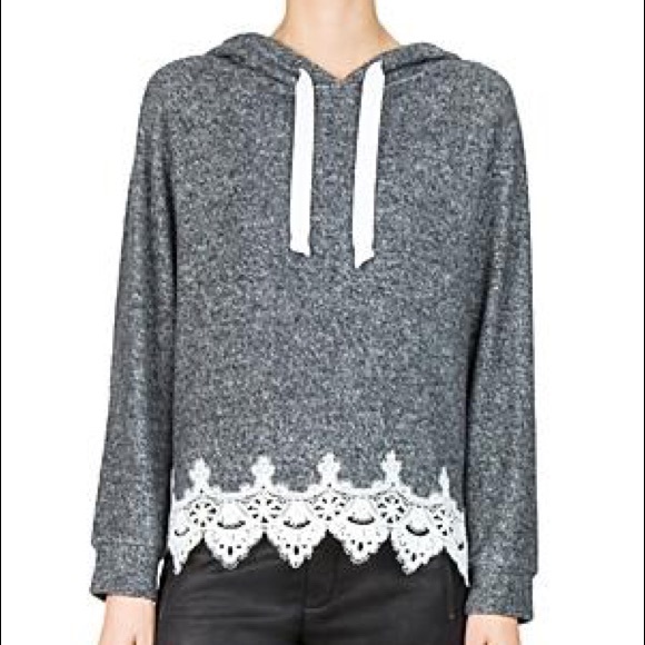 The Kooples soft fleece hoodie with lace, size 1 - Picture 5 of 6